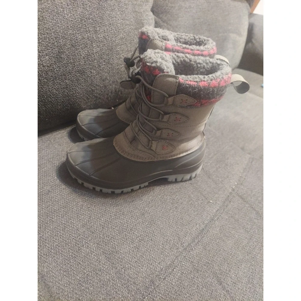 RedHead Lucerne Gray Pink Insulated Waterproof Snow Boots Kids‎ Girls Size 2-3